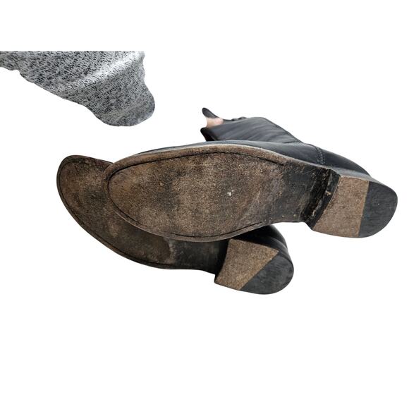 Frye 9 Melissa Button Black Leather Boot Boho Western Whimsygoth Cowgirl Riding - Picture 4 of 5